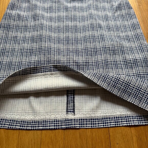 J.McLaughlin Size 8 Navy & White Mod Matrix Geo Vilma Sleeveless Sheath Dress - Picture 11 of 13